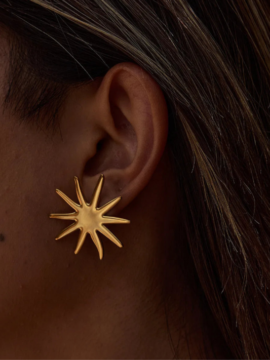 18K Gold-Plated Starburst Stud Earrings