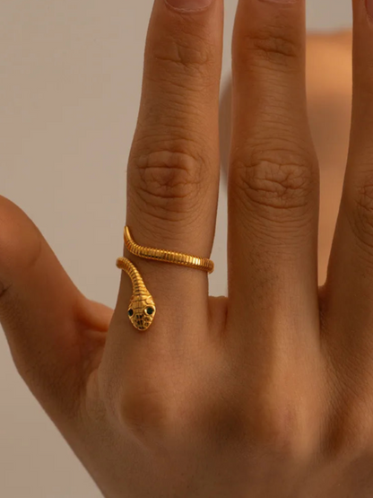 18K Gold-Plated Snake Wrap Adjustable Ring