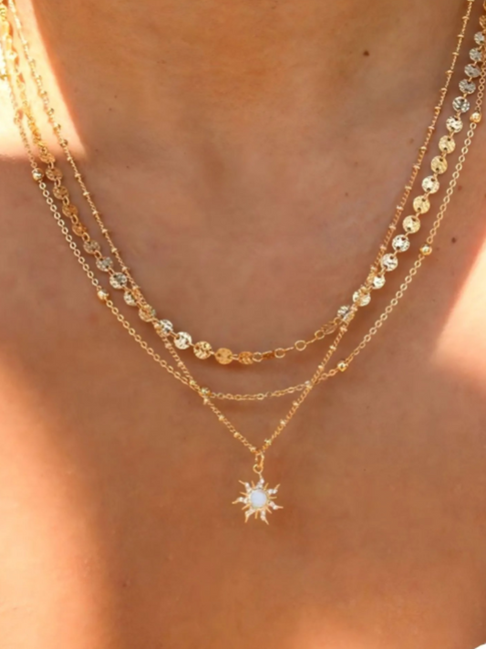 18K Gold-Plated Layered Star Pendant Necklace